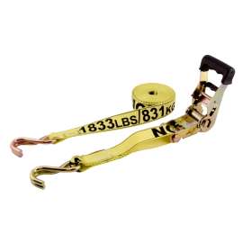 Erickson 32200 Tie-Down Strap, 1-1/2 in W, 15 ft L, Rubber, 1833 lb Working Load, J-Hook End