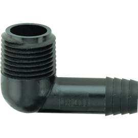 TORO 53304 Elbow, 3/8 x 1/2 in Connection, Barb x MNPT, Plastic