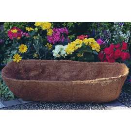 Landscapers Select T51551-3L Planter Liner, 30 in W, 9 in H, Rectangular, Natural Coconut, Brown