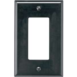 Eaton Wiring Devices PJ26BK Wallplate, 4-7/8 in L, 3-1/8 in W, 1 -Gang, Polycarbonate, Black, High-Gloss