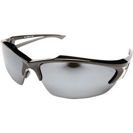 Edge SDK117 Non-Polarized Safety Glasses, Unisex, Polycarbonate Lens, Half Wraparound Frame, Nylon Frame, Black Frame