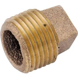Anderson Metals 738109-32 Pipe Plug, 2 in, IPT, Cored Square Head, Brass