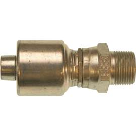 GATES MegaCrimp G25105-0604 Hose Coupling, 1/4-18, Crimp x NPTF, Straight Angle, Steel, Zinc