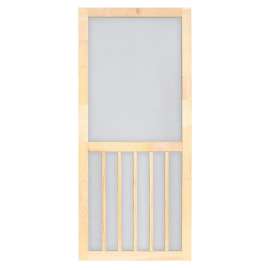 SCREEN TIGHT W5BAR30 5-Bar Screen Door, 30 in W, 80 in H, Full View, Removable Screen, Wood, Multi-Color