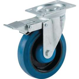 Shepherd Hardware 9262 Swivel Caster, 4 in Dia Wheel, 1 in W Wheel, Rubber Wheel, Blue, 265 lb