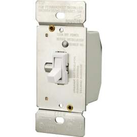 Eaton Wiring Devices TI306-W-K Toggle Dimmer, 5 A, 120 V, 600 W, CFL, Halogen, Incandescent, LED Lamp, 3-Way