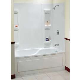 MAAX Utah Series 102573-000-129 Bathtub Wall Kit, 31-3/4 in L, 60-1/2 in W, 59 in H, Polystyrene, Glue Up Installation