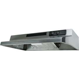 Air King Designer DS Series DS1308 Range Hood, 200 cfm, 30 in W, 12 in D, 6 in H, Steel