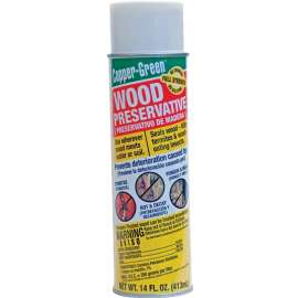 GREEN PRODUCTS COPPER SPRAY Wood Preservative, Brown, Liquid, 14 oz, Aerosol Can