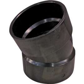 CANPLAS 102554BC Pipe Elbow, 4 in, Hub, 22.5 deg Angle, ABS, Black