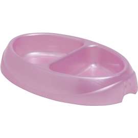 PETMATE 23174 Pet Feeding Bowl, S, 1 Cup Volume, Plastic, Blue/Pearl Tan/White