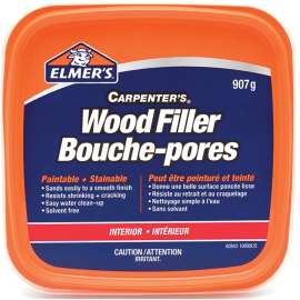 Elmers 60842 Interior Natural Wood Filler, 907 g, Tub, Liquid, Paste, Light Tan, Mild Acrylic, 8.3 - 9.2 pH