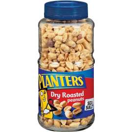 PLANTERS 422470 Peanut, Dry Roasted Flavor, 16 oz Jar
