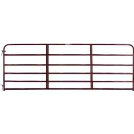 TARTER 6ER6 Tube Gate, 6 ft W Gate, 50 in H Gate, Steel Frame, Red