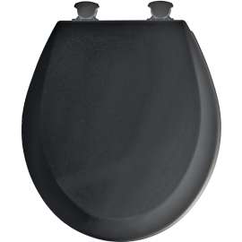 Mayfair 41EC 047/46EC Toilet Seat, Round, Molded Wood, Black, Twist Hinge