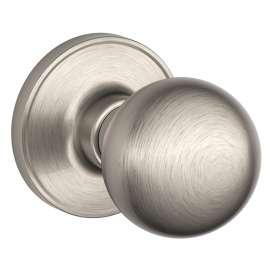 Schlage Corona Series J10 CNA 619 Passage Door Knob, Brass, Satin Nickel