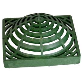 NDS 1280 Atrium Grate, 11-3/4 in L, 11-3/4 in W, Square, 3/8 in Grate Opening, HDPE, Green