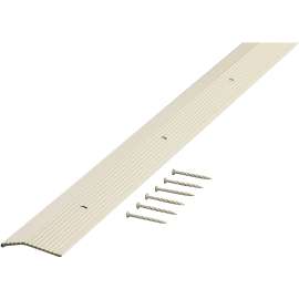 M-D 74187 Carpet Trim, 36 in L, 1.38 in W, Fluted Surface, Aluminum, Almond