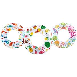 INTEX 59230EP Lively Print Swim Ring, Vinyl, Assorted