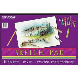 Top Flight 4807304 Sketch Pad, Drawing Sheet, 18 in L x 12 in W Sheet, 50-Sheet