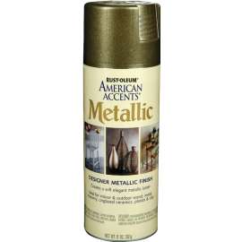 RUST-OLEUM AMERICAN ACCENTS 202646 Designer Metallic Spray Paint, Metallic, Aged Bronze, 12 oz, Aerosol Can