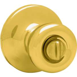 Kwikset 300T3RCLRCSBX Privacy Door Knob, Polished Brass