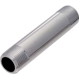 Plumb Pak PP33-40PCLF Pipe Nipple, 1/2 in, IPS, Brass, Chrome, 4 in L