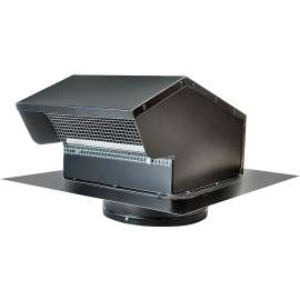 Master Flow GNV7BL Goose Neck Ventilator, 14-3/4 in W, Galvanized Steel, Black
