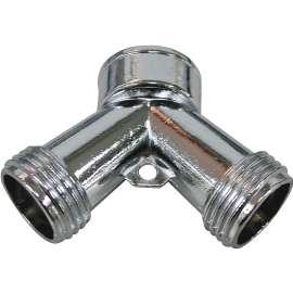 Landscapers Select PMB-064 Y-Connector, 3/4 in - 11.5 in, Metal, Chrome, Brass, For: Garden Hose