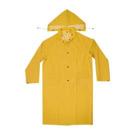CLC CLIMATE GEAR Series R105X Protective Coat, XL, PVC, Yellow, Detachable Collar, Snap Front Closure