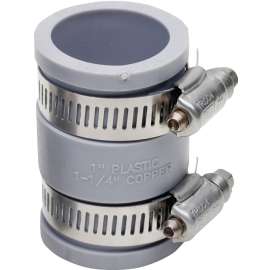FERNCO P1056-100 Flexible Coupling, 1 in, PVC, SCH 40 Schedule, 4.3 psi Pressure