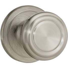 Kwikset 720CN 15 CP Door Knob, Satin Nickel, 1-3/8 to 1-3/4 in Thick Door, 2-1/4 in Strike