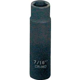 Vulcan Deep Impact Socket, 7/16 in Socket, Black Phosphate