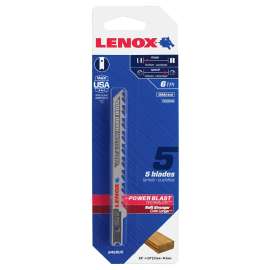 Lenox 1990846 Jig Saw Blade, 5/16 in W, 4 in L, 6 TPI, Bi-Metal Cutting Edge