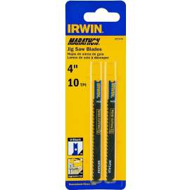 IRWIN 3071410 Jig Saw Blade, 4 in L, 10 TPI