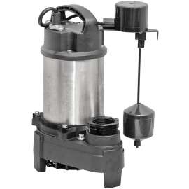 SUPERIOR PUMP 92571 Sump Pump, 7.5 A, 120 V, 0.5 hp, 2 in Outlet, 75 gpm, Iron/Stainless Steel