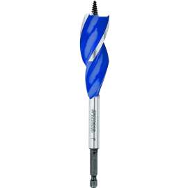 IRWIN SPEEDBOR 3041007 Auger Boring Bit, 1 in Dia, 6 in OAL, Tapered Flute, 3-Flute, 1/4 in Dia Shank, Hex Shank