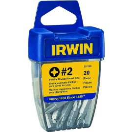 IRWIN 357120 Drywall Bit Set, #2 Drive, Phillips Drive, 1 in L, Steel