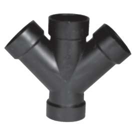 IPEX 027209 Double Pipe Wye, 4 in, Hub, ABS