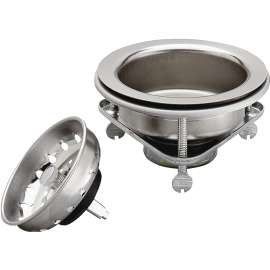 Plumb Pak PP5416 Basket Strainer, Stainless Steel, For: 3-1/2 in Dia Opening Kitchen Sink
