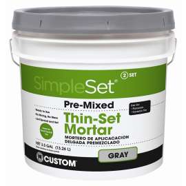 CUSTOM CTTSG3 Thin-Set Mortar, Gray, Paste, 3.5 gal Pail