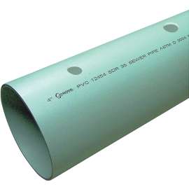 JM Eagle SDR Series 77743 Pipe, 4 in, 10 ft L, Solvent Weld, PVC, Green