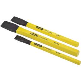 STANLEY 16-298 Cold Chisel Kit, Yellow, Powder-Coated, 3-Piece