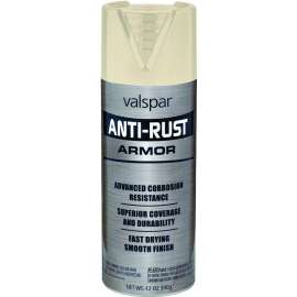 Valspar 044.0021935.076 Anti-Rust Enamel Spray Paint, Gloss, Almond, 16 oz, Aerosol Can