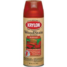 Krylon K03604000 Wood Stain, Redwood, Liquid, 12 oz, Aerosol Can