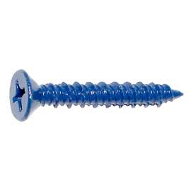MIDWEST FASTENER 09280 Screw, 1/4 in Thread, 1-3/4 in L, Flat Head, Phillips Drive, Blue Ruspert, 100 PK