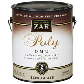 ZAR 36113 Polyurethane, Semi-Gloss, Liquid, Milky Clear, 1 gal, Can