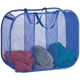 Honey-Can-Do HMP-03892 Laundry Basket, Fabric Bag, Blue, 30 in W, 24 in H, 11 in D