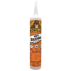 Gorilla 8060002 Silicone Sealant, White, 10 oz Cartridge
