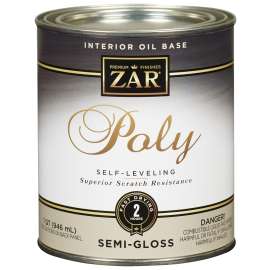 ZAR 33012 Polyurethane, Semi-Gloss, Liquid, Clear, 1 qt, Can